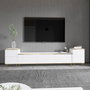 Hanah Home Mueble de TV 180 cm Blanco y Dorado con Armarios y Estantes
